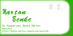 marton benke business card